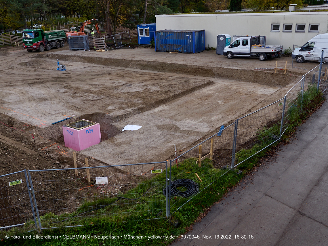 16.11.2022 - Baustelle an der Quiddestraße Haus für Kinder in Neuperlach